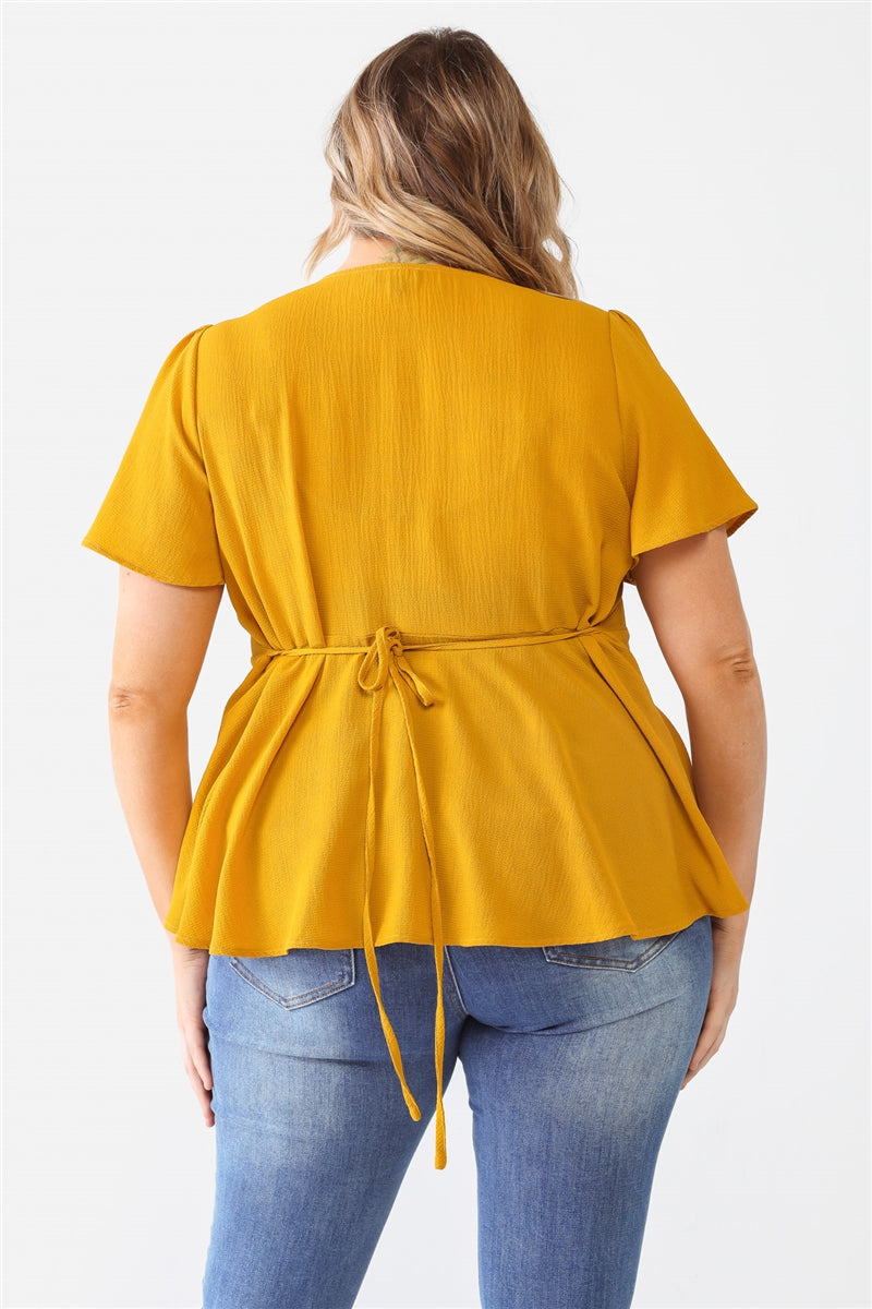 Plus Tie Detail Flare Top